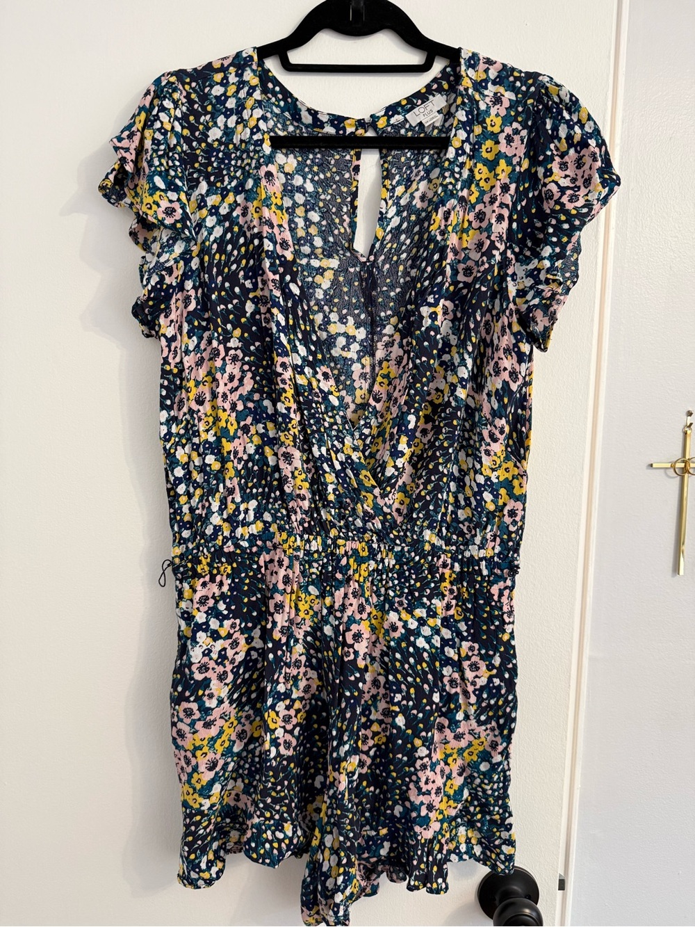 Floral Navy & Pink Short Romper